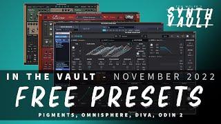 Synth Vault: In The Vault - November '22 (FREE Presets for Omnisphere, Pigments, U-he Diva, Odin 2)