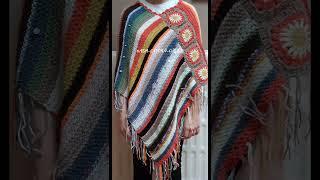 Panço#Haroşa örgü#Kare tiğişi motif#şal#Poncho#shawl #crochet#châle#poncho all'uncinetto#chal#Schal