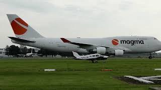 Magma Aviation Boeing 747 400F Short landing  at Kemble Airport - 10/10/2023