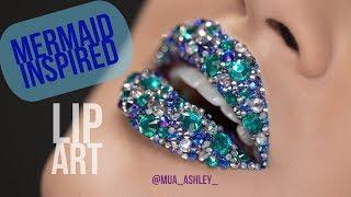 MERMAID LIP ART featuring EOS Crystal Lip Balm | Ashley Rosales