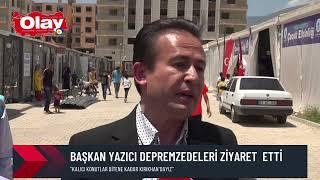 Tuzla Belediye Başkanı Dr.Şadi Yazıcı Kırıkhan depremzedelere bayram ziyareti