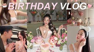 [SUB] 24th BIRTHDAY Vlog l grwm, เลเซอร์บิกินี่ , dinner set up, surprise l Beamsareeda