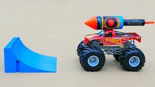 XXL Rocket With Monster Truck vs Ramp