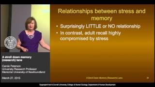 Carol Peterson - Narrative Development, Eyewitness Memory in Children, and Childhood Amnesia