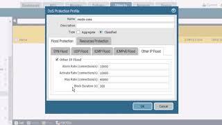 Configuring DoS Protection Profile Flood Session