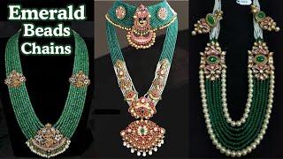 Beads Necklace Collection|Latest Emerald Beads Jewelry Designs|Indian Beads Jewelry