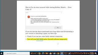 Fix An error occurred while starting Roblox; Details: ... Error Code: 6