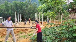 Weed the vegetable garden and build a pig pen.