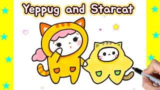 How To Draw Yeppug & Starcat #3예뿍이와 별이다옹  그리기