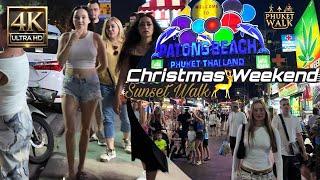 Patong Phuket | Peak High Season 4K Christmas Weekend | Sunset Bangla & Beyond! | Natural Ambience