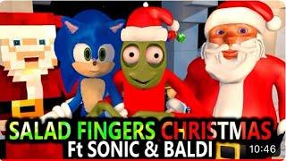 Salad Fingers & Baldi In Minecraft Christmas Challenge! Ft Sonic & Santa Minecraft Game Animation