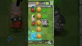 PvZ 2 - Four Cell Attack -  Ice Shroom & 4 Plants Vs Two Newspaper Zombies #shorts
