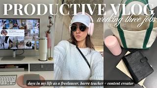 how I balance working 3 jobs (full-time + side hustles)  stop procrastinating, be productive VLOG