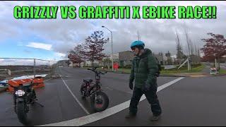 Grizzly vs Graffiti X EBIKE RACE!! #lyriccycles #arielridergrizzly #race #ebike #lyricgraffitix