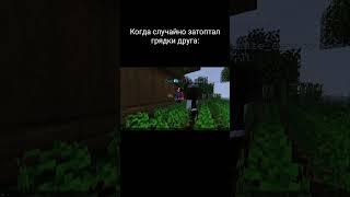 Когда случайно затоптал грядки друга #minecraft #майнкрафт #топ #minecraftmemes