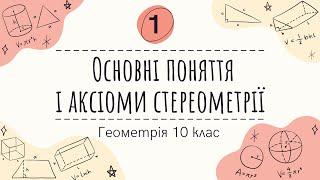 1) Основні поняття і аксіоми стереометрії (10 клас Геометрія )