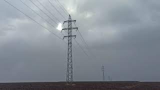 35kV powerline in strong wind