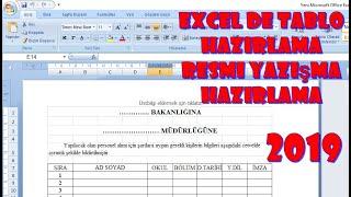 Excel Dersi 5 dk da Tablo Yapma ve Kurum Resmi Yazışma Hazırlama