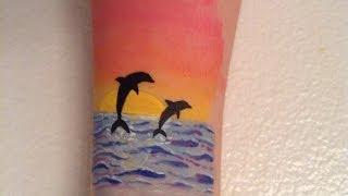 Dolphin and Sunset Body Art Tutorial