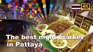 Best night market walk in Pattaya, shocking food Thailand 4K HDR