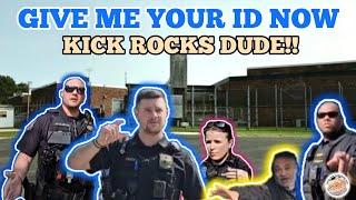 OFFICER *GETS OWNED* WALK OF SHAME *EPIC ID REFUSAL* SERGEANT THREATENS JAYWALKING *FIRST AMENDMENT*