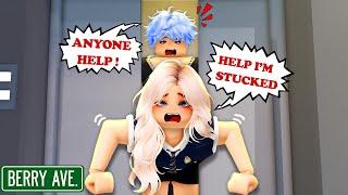 I Got STUCK With High School Heartthrob In Elevator | Berry Avenue Roleplay Story | Roblox Stories