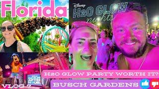 FLORIDA VLOG | Busch Gardens | Disneys H2o Glow Party  Millers ale house