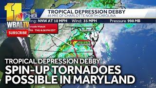 What will be the worst of Debby's impact on Md.?