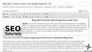 Blog SEO Tutorial 4 - Keyword Density, Meta Description, and Header Text