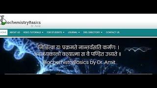 Quick Tour of Biochemistry Basics Website || Website Dedicated to Biochemistry Subject