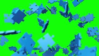 Green Screen Puzzle Explosion Slow Motion HD - Footage PixelBoom