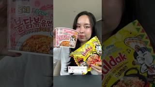 mixing Buldak ROSÉ and CORN Spicy Noodles #food #samyang