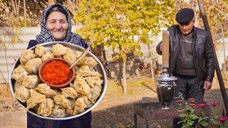 Grandma Cooked Manti in Azerbaijan Village, Everything Cooked in the Village is Very Delicious!