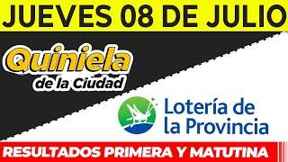 Quinielas Primera y matutina de La Ciudad y Buenos Aires Jueves 8 de Julio