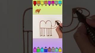 Draw a Camel combining simple shapes | Easy Drawing for Kids #artforkids #animaldrawing