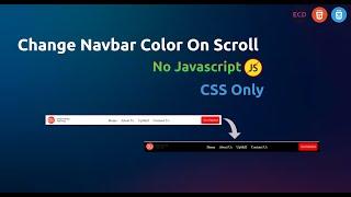 Change Navbar Colour on Scroll With CSS Only || Sticky Navbar || No Javascript