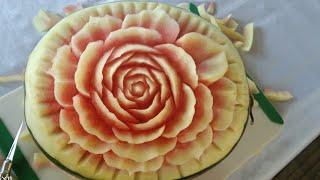 Watermelon Carving Tutorial |Rose Flower