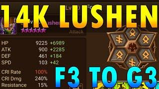 500+ Points (F3 to G3) in 45 mins with FAT LUSHEN  - Summoners War