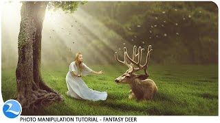 Making Dramatic Lights Fantasy Deer Photo Manipulation Photoshop Tutorial