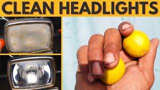 How to clean foggy haze headlights with lemon and baking soda at home