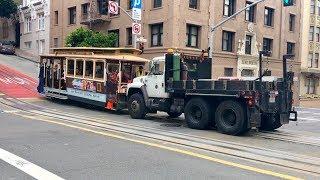 San Francisco Cable Car Needs a Push!  Rare!