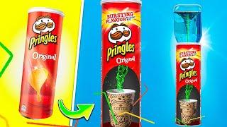 6 ИНТЕРЕСНЫХ И КРУТЫХ ЛАЙФХАКОВ С ЧИПСАМИ ПРИНГЛС своими руками! 6 Pringles Lifehacks!