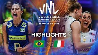 Brazil  vs. Italy  - Highlights | Week 1 | Women's VNL 2025
