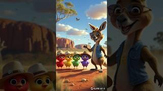 Colorful Chicks Dance with Kangaroo in the Aussie Outback!  #shorts