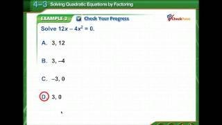 Solving Quadratic Equations by Factoring