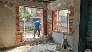 Genius man renovates old house with cement and bricks