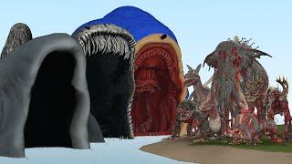 SEA EATER FAMILY VS ALL ZOOCHOSIS ORIGINAL MUATED ANIMALS in Garry's Mod! [Shin Sonic, Zoonomaly..]