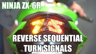 Motodynamic 13'-18' Ninja ZX- 6R Integrated LED Tail Light Reverse Sequential Turn Signal Demo