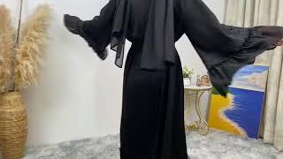 Middle East Turkey Black Open Abaya Islamic Clothing Arab Hijab Abayat Muslim Woman Ramadan