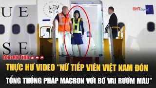 Truth behind video of bloody-shouldered flight attendant greeting Macron